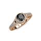 4 - Levana Signature Black and White Diamond Halo Engagement Ring 