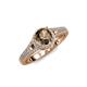 4 - Levana Signature Smoky Quartz and Diamond Halo Engagement Ring 