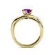 5 - Aimee Signature Amethyst and Diamond Bypass Halo Engagement Ring 