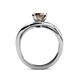 5 - Aimee Signature Smoky Quartz and Diamond Bypass Halo Engagement Ring 