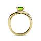 5 - Aimee Signature Peridot and Diamond Bypass Halo Engagement Ring 