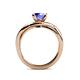 5 - Aimee Signature Tanzanite and Diamond Bypass Halo Engagement Ring 