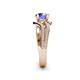 6 - Aimee Signature Tanzanite and Diamond Bypass Halo Engagement Ring 