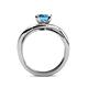 5 - Aimee Signature Blue Topaz and Diamond Bypass Halo Engagement Ring 