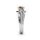 6 - Aimee Signature Smoky Quartz and Diamond Bypass Halo Engagement Ring 