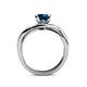 5 - Aimee Signature Blue and White Diamond Bypass Halo Engagement Ring 