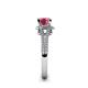 6 - Levana Signature Round Pink Tourmaline and Diamond Halo Engagement Ring 