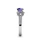 6 - Levana Signature Diamond and Iolite Halo Engagement Ring 