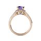 5 - Levana Signature Iolite and Diamond Halo Engagement Ring 