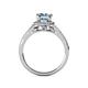 5 - Levana Signature Aquamarine and Diamond Halo Engagement Ring 