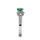 6 - Levana Signature Emerald and Diamond Halo Engagement Ring 