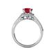 5 - Levana Signature Ruby and Diamond Halo Engagement Ring 