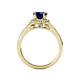 5 - Levana Signature Blue Sapphire and Diamond Halo Engagement Ring 