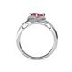 5 - Anneka Signature Rhodolite Garnet and Diamond Halo Engagement Ring 
