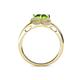 5 - Anneka Signature Peridot and Diamond Halo Engagement Ring 