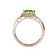5 - Anneka Signature Peridot and Diamond Halo Engagement Ring 