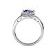 5 - Anneka Signature Iolite and Diamond Halo Engagement Ring 