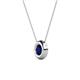 2 - Arela 5.40 mm Round Blue Sapphire Donut Bezel Solitaire Pendant Necklace 