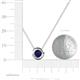 3 - Arela 5.40 mm Round Blue Sapphire Donut Bezel Solitaire Pendant Necklace 