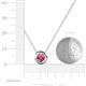 3 - Arela 5.40 mm Round Pink Tourmaline Donut Bezel Solitaire Pendant Necklace 