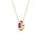 2 - Arela 5.40 mm Round Pink Tourmaline Donut Bezel Solitaire Pendant Necklace 
