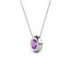 2 - Arela 5.40 mm Round Amethyst Donut Bezel Solitaire Pendant Necklace 