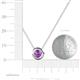 3 - Arela 5.40 mm Round Amethyst Donut Bezel Solitaire Pendant Necklace 