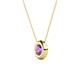 2 - Arela 5.40 mm Round Amethyst Donut Bezel Solitaire Pendant Necklace 