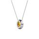 2 - Arela 5.40 mm Round Citrine Donut Bezel Solitaire Pendant Necklace 