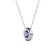 2 - Arela 5.40 mm Round Iolite Donut Bezel Solitaire Pendant Necklace 