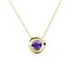 1 - Arela 5.40 mm Round Iolite Donut Bezel Solitaire Pendant Necklace 