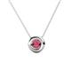 1 - Arela 5.40 mm Round Rhodolite Garnet Donut Bezel Solitaire Pendant Necklace 