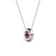 2 - Arela 5.40 mm Round Rhodolite Garnet Donut Bezel Solitaire Pendant Necklace 