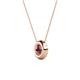 2 - Arela 5.40 mm Round Rhodolite Garnet Donut Bezel Solitaire Pendant Necklace 