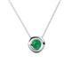 1 - Arela 5.40 mm Round Emerald Donut Bezel Solitaire Pendant Necklace 