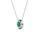 2 - Arela 5.40 mm Round Emerald Donut Bezel Solitaire Pendant Necklace 
