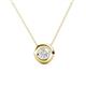 1 - Arela 5.40 mm Round White Sapphire Donut Bezel Solitaire Pendant Necklace 