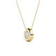 2 - Arela 5.40 mm Round White Sapphire Donut Bezel Solitaire Pendant Necklace 