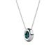 2 - Arela 5.40 mm Round Blue Diamond Donut Bezel Solitaire Pendant Necklace 