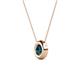 2 - Arela 5.40 mm Round Blue Diamond Donut Bezel Solitaire Pendant Necklace 
