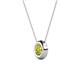2 - Arela 5.40 mm Round Yellow Diamond Donut Bezel Solitaire Pendant Necklace 