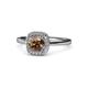 1 - Alaina Signature Smoky Quartz and Diamond Halo Engagement Ring 