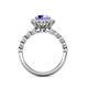 5 - Aelan Signature Round Tanzanite and Diamond Floral Halo Engagement Ring 