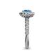6 - Aelan Signature Blue Topaz and Diamond Floral Halo Engagement Ring 