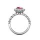 5 - Aelan Signature Rhodolite Garnet and Diamond Floral Halo Engagement Ring 