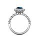 5 - Aelan Signature Blue and White Diamond Floral Halo Engagement Ring 
