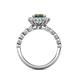 5 - Aelan Signature Round Diamond and Lab Created Alexandrite Floral Halo Engagement Ring 