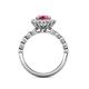 5 - Aelan Signature Pink Tourmaline and Diamond Floral Halo Engagement Ring 
