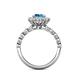 5 - Aelan Signature Blue Topaz and Diamond Floral Halo Engagement Ring 