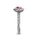 6 - Aelan Signature Rhodolite Garnet and Diamond Floral Halo Engagement Ring 
